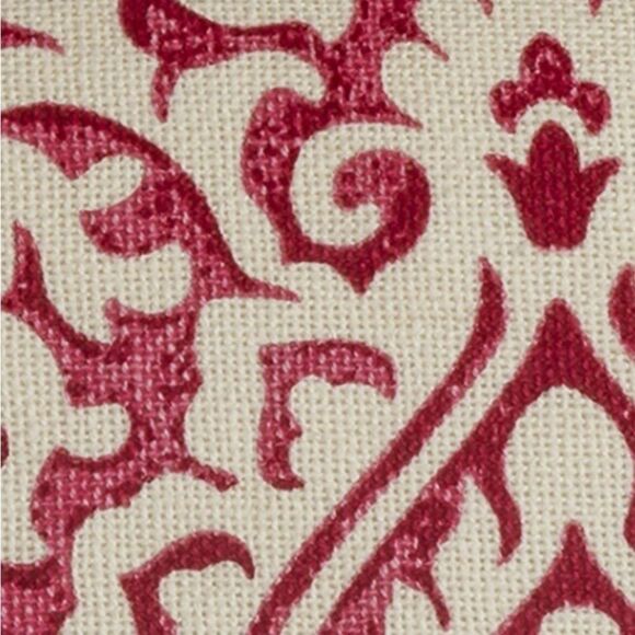 Sophisticated Red and Cream Damask Accent Pillow - Picture 3 of 10